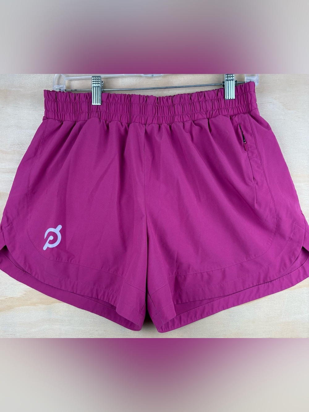 Peloton Magenta Running Shorts with Elastic Waist